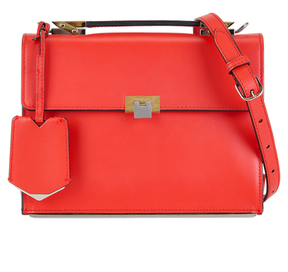 Box Crossbody, £495, Handbags, Red, Leather, Front view